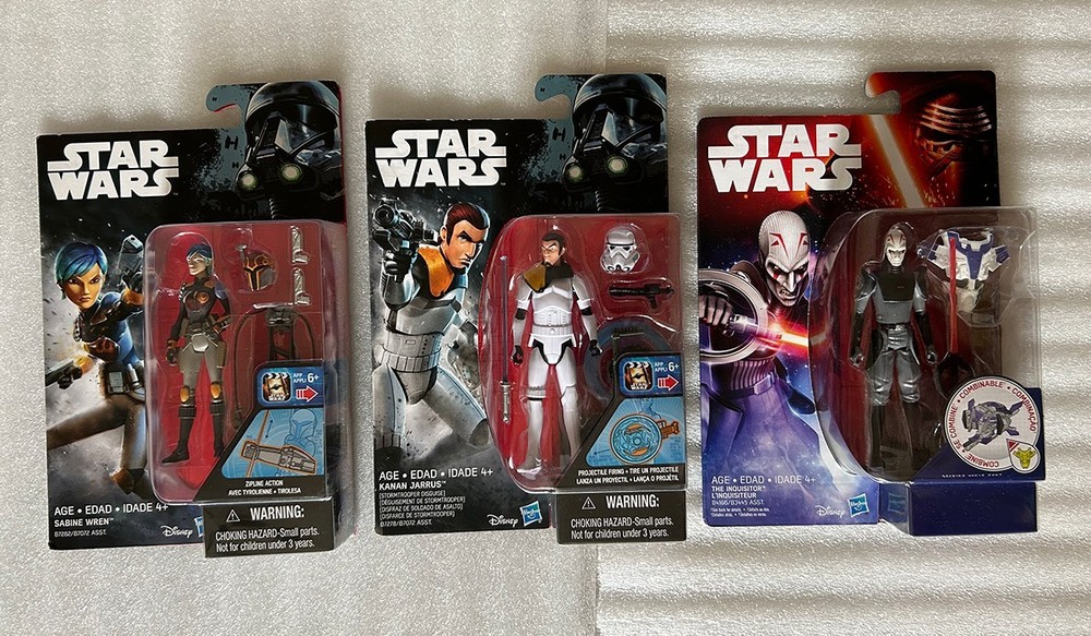 Star Wars Lot of 3 Rebels Action Figures Sabine Kanan Inquisitor