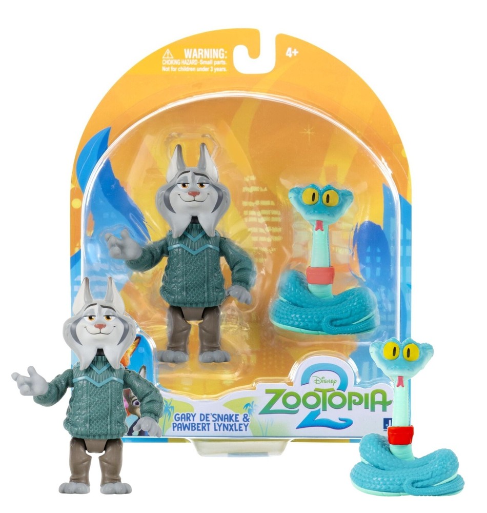Zootopia 2 Gary De’Snake & Pawbert Lynxley 3″ Figures Mint on Card