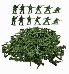 300 Pcs Green Army Soldiers Military Toys 6 different poses – 1.5″ to 1.75″ tall