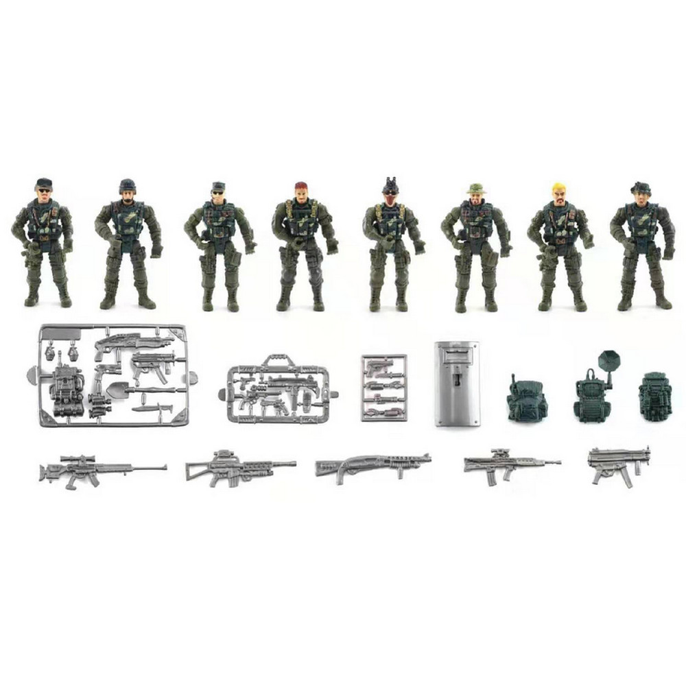 8 Pcs/set SWAT Military Army Action Figure Joints Soldiers Model Toy For Kids