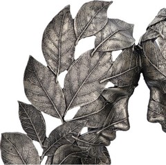 Nemesis Now Natural Emotion – Love 31cm, Resin, Silver, Touching Heads Leaves Sc