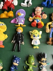 Lot of 50+ Vintage Mixed Lot PVC Plastic Toys, Disney, Pixar, Smurfs, Snoopy