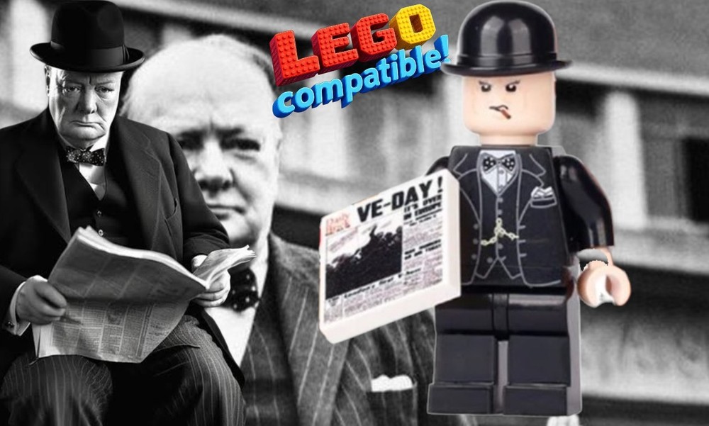 🔥 Winston Churchill ENGLISH Figure ARMY D-Day Black Top Hat WWII Prime Minister