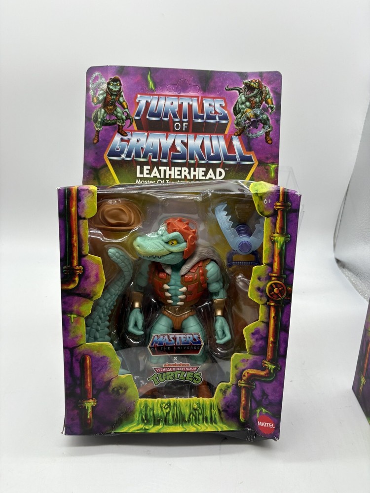 MOTU Origins Turtles of Grayskull LEATHERHEAD Deluxe Figure DAMAGED BOX NEW