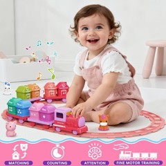 Train Set Toddlers for 1-3 Learning for Ages 1 2 3,Montessori Learning Matchi…