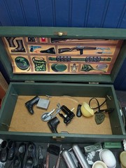 Gi Joe wooden foot locker and Accessories lot adult collector