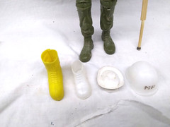 1965 Louis Marx Toys Soldier Moving Arms Legs Hats Boots Accessories Vintage
