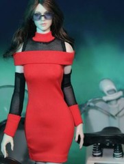 1/6 Red BODYCON Dress tight for 12″ female figure Hot toys Phicen kumik ❶USA❶