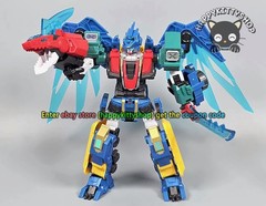 Quantum Heroes Dinoster Guardians Metatron Alpha Dragon Transformer Robot Figure