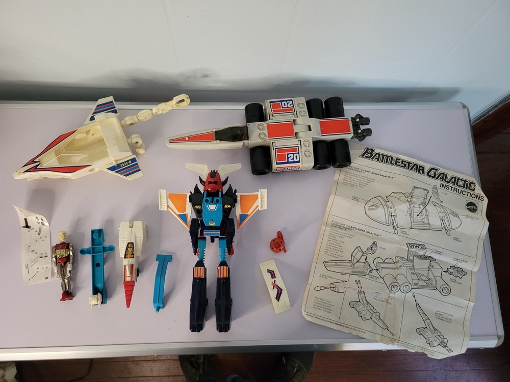Vintage 1970s Space Toy Lot Mattel Battlestar Galactica & Mego Micronauts As Is