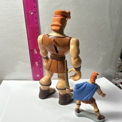Disney Hercules Action Figure Lot (2) Plastic Figures w/ Sword & Base