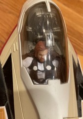 Star War Plo Koon’s Jedi Star Fighter Orange Space Ship Hasbro 2001 2002