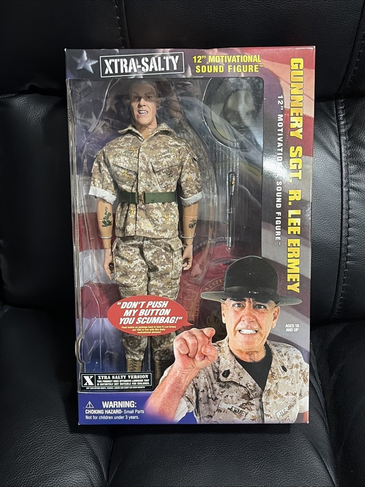 Xtra Salty Gunnery Sgt. R. Lee Ermey 12” Action Figure – Full Metal Jacket – NEW
