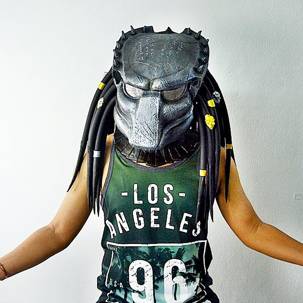 Predator Motorcycle Helmet Dress Up Mask Cosplay Party Costume Props Halloween