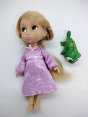 DISNEY STORE Animators Collection Lot Flynn Rider Rapunzel 5″ toddler doll set