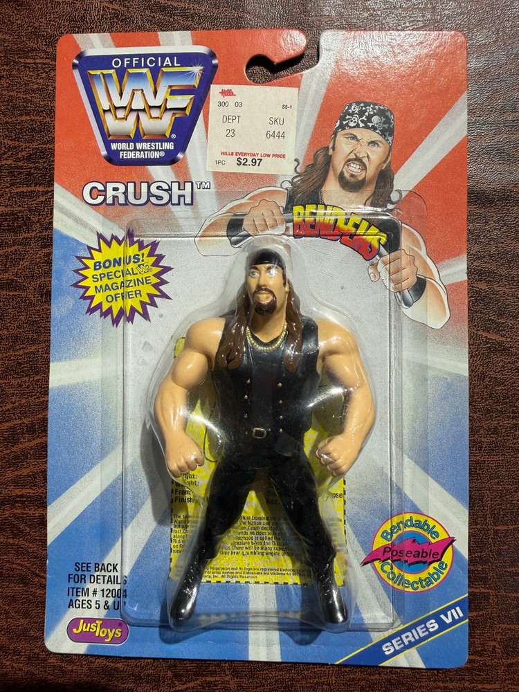 Vintage KB Toys WWF Crush Bend Ems 1997 Series VII.