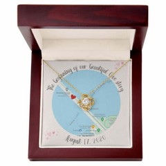 Our First Date Anniversary Necklace Gift,Personalized Map,Anniversary, 10 Year A
