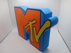 Retro 1980s style MTV Music TV Mtv lightbox sign retro logo light box