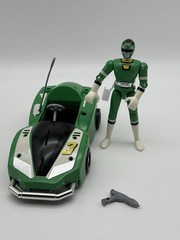 Vintage 1997 Bandai Turbo Power Rangers Racer Car & Action Figure GREEN