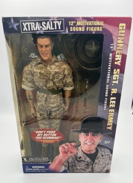 Vtg Gunnery Sgt R Lee Ermey 12” Motivational Talking Figure Signed NIB
