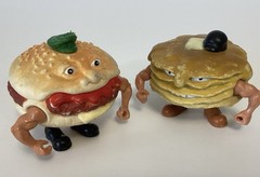Vintage 1988 Mattel FOOD FIGHTERS 6 Loose Figures Much Wear No Accessories As-Is
