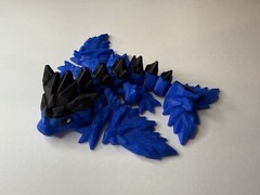 Articulated Baby Crystal Dragon Wyvern 5.5 inch Blue and Black