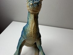 JARU Pachycephalosaurus Dinosaur Figure Blue Green Rubber Vinyl 8” #1083 Toy