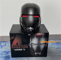 Autoking Iron Man MK5 Black Helmet Electronic Voice Activated Cosplay Mask Props