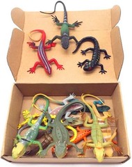 12 Pcs Artificial Reptile Lizard Figures Colorful Fake Lizard Educational Toys