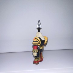 Fantasy Warrior Action Figure Spear Black Red Gold Armor Plastic