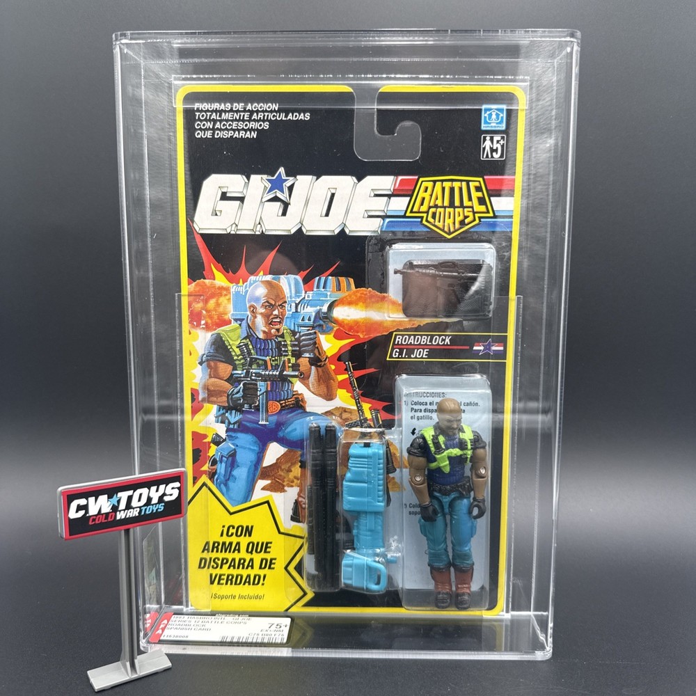 1993 Hasbro Intl. GI Joe Battle Corps Roadblock Spanish Card Afa 75+