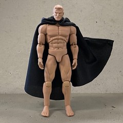 KC-HC-RG-BK: 1/12 Black Wired Hooded Cape for 6″ Action Figures