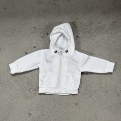 BW-YJ-JKT-WHT: 1/12 white zipper hoodie for Bandai SHF Yuji Action Figure