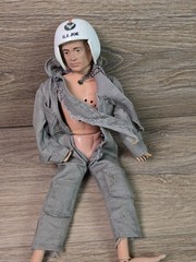 Vtg 1964 Hasbro G.I. Joe Astronaut TALKING Flocked Hair Scar Dog Tag WORKS READ