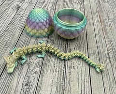 3D Printed Dragon Egg with Dragon Full Articulated Dragon Modle Movable Easter