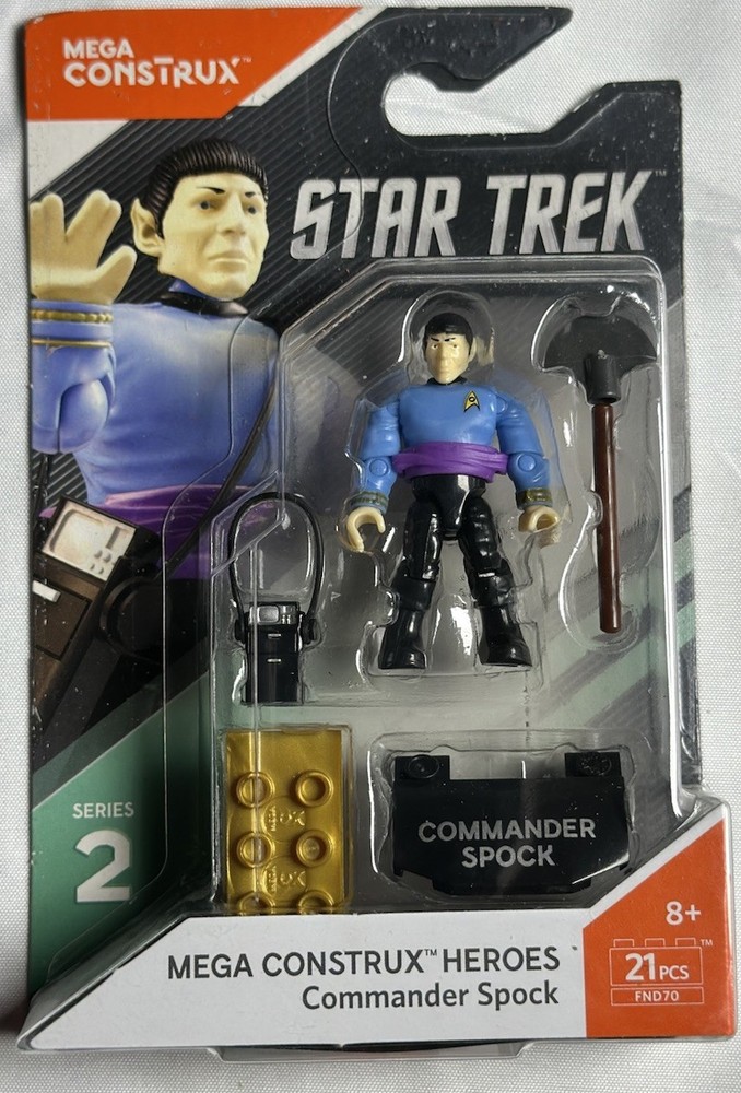 New Mega Construx Heroes COMMANDER SPOCK Star Trek Movie TV Mini Figure