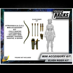 1:18 Scale Elven Mini Gear Kit (Bow, Quiver and Blade Pack for 3.75″ – 4″