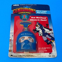 Vintage Centurians Ace McCloud Glow in the Dark Keychain by Arco ~ Mint on Card