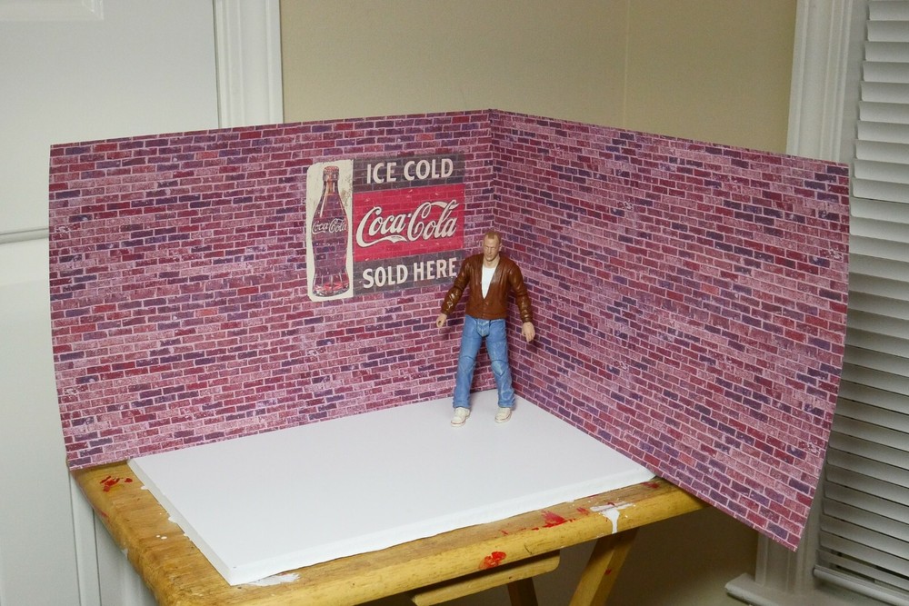 Brick Photo Sheets 2x11x17″ 1/10 Scale Display Prop Garage Diorama Dollhouse