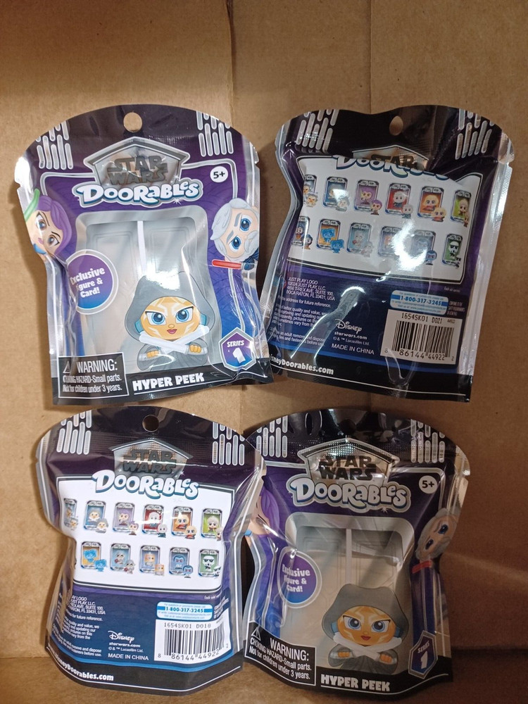 DISNEY STAR WARS DOORABLES LOT OF 4 PIECES BLIND BAG HYPER PEEK FIGURES NEW