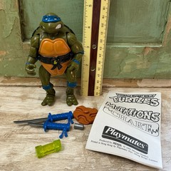 1992 TMNT Mutatin’ Leonardo Figure w/ Chart Pizza Ooze Katanas READ