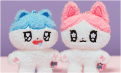 Kakao Friends Golgolz Collaborate Stuffed Plush Doll Keyring Make-up Pouch Bag