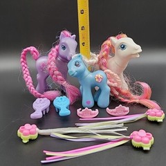 My Little Pony 3 Figures Lot Long Hair Petal Blossom Aloha Pearl Baby Bellaluna