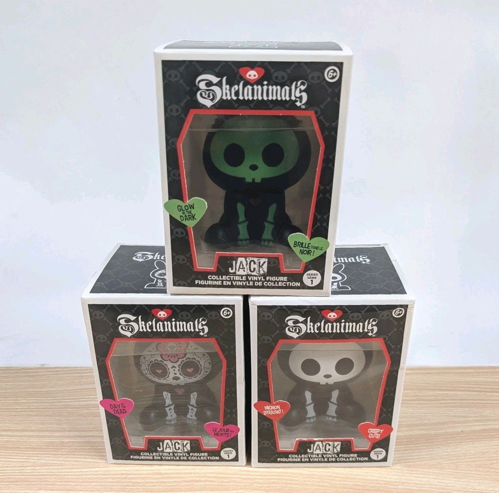 SEALED Skelanimals COMPLETE Jack Figure Set Glow in the Dark Day of the Dead