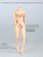 US STOCK 1/6 Pale Skin Large Breast Action Figure Body Half-seamless Breast Toy