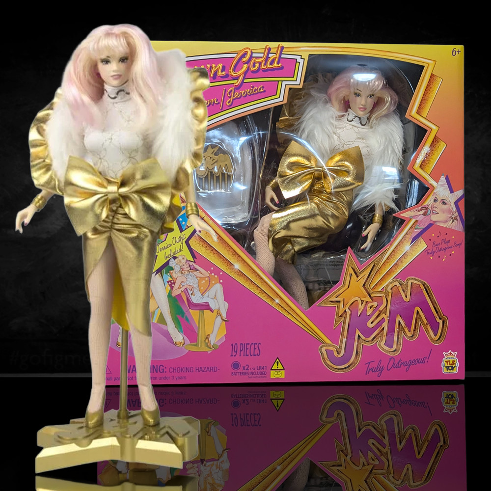 Jem and the Holograms Glitter and Gold Jem Jerrica 12-Inch Fashion Doll The