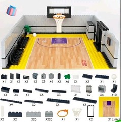 Basketball Court Gym Floor Building Block Kit Brand Compatible 337 Pieces