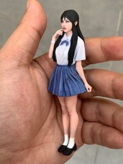 Painted 1/16 1/18 1/12 Asia Student Girl Uniform Statue Dispaly For Cars Vehicle