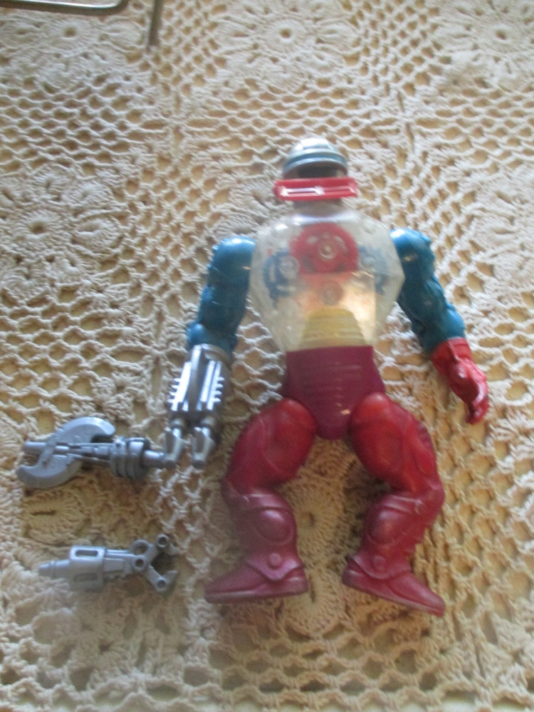 Vintage Mattel 1985 MOTU He Man ROBOTO Action Figure COMPLETE w ALL 3 Attachment