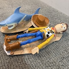 Disney Pixar Toy Story Shark Action Figure Mr. Shark With Woody And Hat Rare New